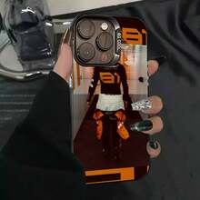 1PC Funda de Teléfono F1 Racing 81 Oscar P-Piastri Funda de Teléfono IMD color plata compatible con  16 15 14 13 12 11 Pro Max Plus, compatible con funda  17, funda  17 Pro, funda  17 Pro Max - z3 - Ver 9