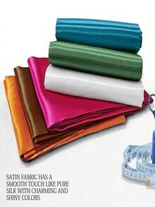 1 Stück Seidiger Satin Stoff, geeignet für Hochzeitsdekoration Tischdecke, DIY Kleid, Mode Hintergrund, Basteln - hellviolett - Übersicht 3