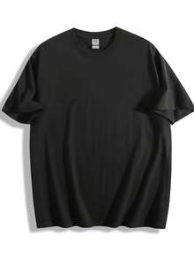 Camiseta Casual de Manga Corta para Hombre - Impresión de Tiburón y Gato de Dibujos Animados, Tela Transpirable, Ropa de Calle Cómoda para el Verano, Cuello Redondo, Ajuste Regular, Camiseta de Uso Diario| Camiseta gráfica divertida| Ajuste cómodo - Negro - Ver 3