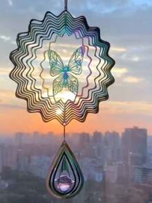 Mandala Wind Chime, Foldable Rotating Colorful Hanging Decor For Indoor And Outdoor Home