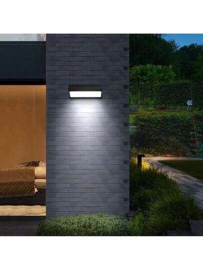 1pc IP65 Waterproof LED Wand Light, s, 6500K Cool Wit Or 3000K Warm White, AC85 365V, 25W Rectangular Moderne Spotlight, Garden, Porch, Balcony, Stairs, Parking Lot Corridor Lighting, Outdoor Lighting Front Door, Patio Fixture, AC8, Lamp view 9