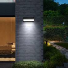 1 件 IP65 防水 LED 壁灯，4 种款式，6500K 冷白或 3000K 暖白，AC85-365V，25W 矩形现代聚光灯，适用于花园、门廊、阳台、楼梯、停车场和走廊照明，前门、露台或花园的户外照明，LED 灯具，AC8，露台灯，露台灯 - 長方形壁燈 - 查看 10