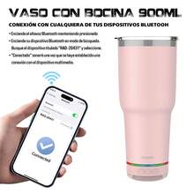 Vaso Térmico 900 Ml Con Bocina Bluetooth Kbod Rad-20431 - Rosa - Ver 7