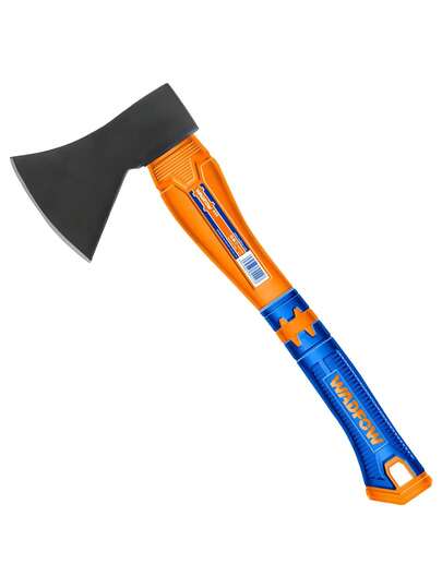 WADFOW Hacha De Mano 800g 39cm, Mango Fibra De Vidrio, Adecuado Para Albañilería, Carpintería, Mecánica y Tareas de Construcción en General.