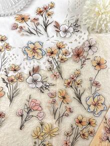 20pcs/Pack Vintage Floral Rose Plant PET Stickers, Scrapbooking DIY Decorative Stickers For Planner, Album - Multicolor - View 8