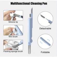 7-In-1 Wireless Headphone Cleaning Pen, Earbud Cleaning Pen, Keyboard Cleaning Brush, Laptop Screen, Keyboard, Headphone Cleaning Set, Multi-Function Cleaning Tool, Key Remover - 藍白色 - 查看 9