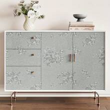 1 Roll Of Vinyl Self-Adhesive Wallpaper, Furniture Makeover Stickers, Waterproof And Easy To Clean,Suitable For Bedroom Wall ,Wardrobe Decoration, Home Decoration Living Room Background Wall, Bathroom Decoration, Easy To Peel Off And Paste - Silver - View 7