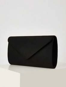 AIBBYDAR Women's Evening Bag, Black Faux Suede Elegant Evening Dress Clutch Purse, Solid Color, Minimalist, High-End, Business, Commute, Date, Cosmetic Bag, Lightweight Crossbody Bag, Business Commute, Wedding, Gala, Party, Holiday Gathering - Black - View 8