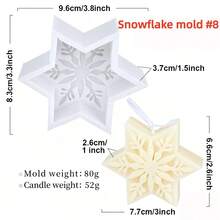 Molde de silicona con diseño de copos de nieve navideños para hacer velas, jabón artesanal, aromaterapia, yeso y resina. Kit de elaboración de velas para decoración del hogar y regalos