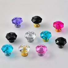 5 piezas Tiradores de cajón acrílicos transparentes medianos - Manijas de gabinete y armario redondas, incluye tornillos de montaje