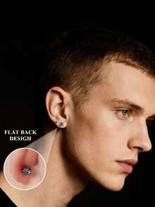 男女通用低过敏性耳软骨耳环，1对钛金属耳钉，黑色20G，带螺旋背扣，镶嵌彩虹立方氧化锆，尺寸可选2、3、4、5、6、7毫米，穿孔饰品