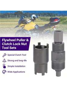 Automobil-/Motorrad-Reparaturwerkzeuge - Motorrad Magnetischer Schwungradabzieher und Kupplungsmutter-Schlüssel Motorrad Reparaturwerkzeuge - Zum Demontieren und Montieren, mit robustem Metallsteckschlüssel und Schraubenschlüssel