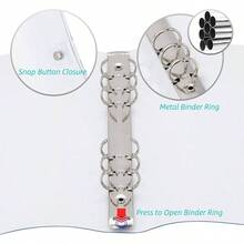 Journal Binder Cover A5 Plastic Planner Cover Notebook Binder Refillable Notebook 6. U201Dx9.2u201D Round - Ring Planner Pages Inner Paper Not Included - 透明銀色 - 查看 3