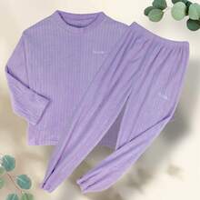 pijama teddy juvenil  dos piezas acanelada - Lila Púrpura - Ver 6