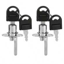 Cajn Escritorio Armario Gabinete Cerradura de mbolo, 2 Piezas Muebles Cajn Armario Archivador Cerradura con Llaves  de Oficina Muebles de Bricolaje Hardware16mm silver single lock - inicial - Ver 1