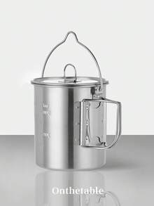 1pc Outdoor Folding Camping Cup, Portable Stainless Steel Collapsible Water Cup, Coffee Mug, Camping Mug, Heating Capable, Outdoor Beer Cup, Multi-Functional Camping Cookware, 750ml