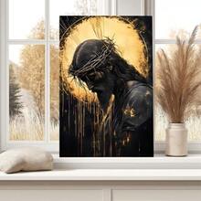 1pc Framed Canvas Wall Art, Jesus Crown Of Thorns Jesus Praying Modern Christian Art Print Canvas Poster Painting Wall Decor, Ideal Gift For Bedroom Living Room Hallway Dorm, Ready To Hang - 彩色 - 查看 4