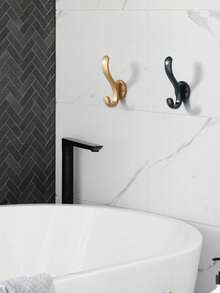 4 Packs Traditional Metal Wall Mount Hooks, Heavy Duty Dual Coat Hangers With Rust Resistant Painted Finish, Practical Vintage Style For Hanging Hats, Coats, Towels, Keys, Robes, Scarves, Bags Bathroom Bathroom Accessories Bathroom Tools