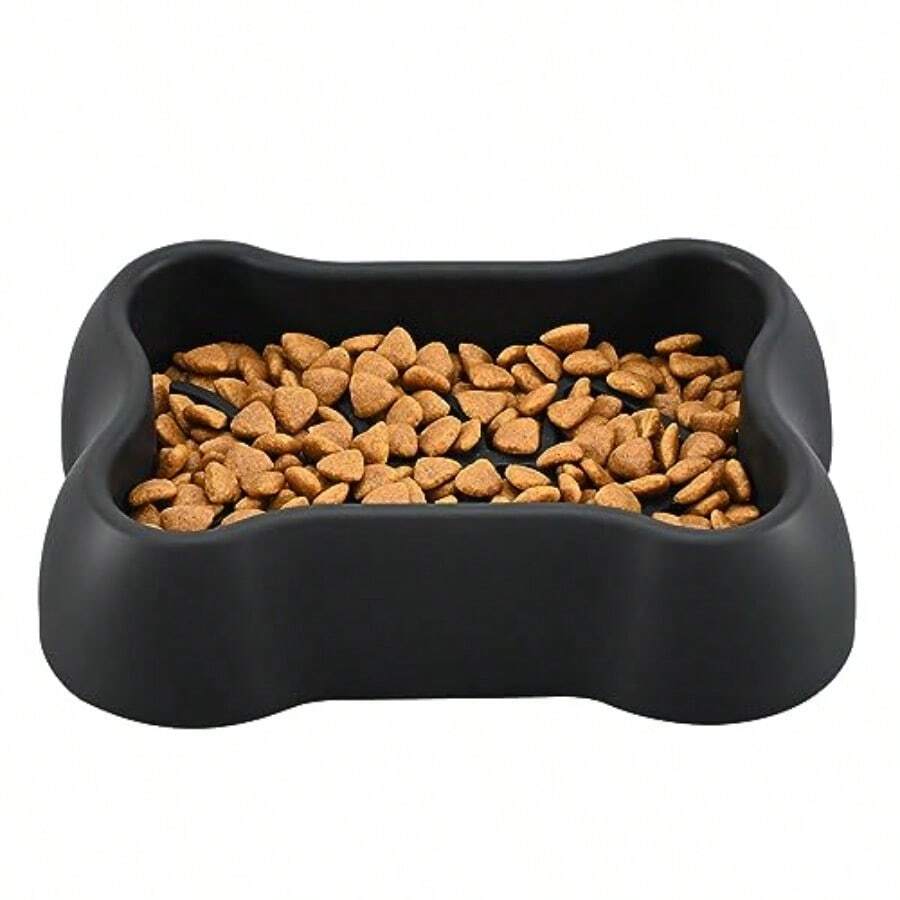 Slow Feeder Dog/Cat Puzzle Feeder Non Skid Bloat Stop Feeding Bowl Black - 如圖 - 查看 1