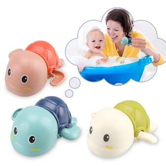 3 件青蛙和乌龟洗澡玩具 - 塑料，适用于水游戏，理想的淋浴和游泳池游戏伙伴，夏季假期礼物