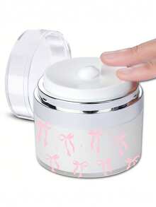 Bow Decor Vacuum Pump Bottle/Jar, Suitable For Creams, Moisturizers, Serums, Reusable Acrylic Cosmetic Container With Pump, Transparent, Cosmetic Storage Box - Multicolor - View 4
