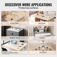 Plastic Tablecloth, 36" X 60", 1.5mm Thick, Frosted Table Protector, Rectangular PVC Desk Pad, Waterproof And Easy-Clean Desk Mat, Table Cover, For Office, Dresser, Dining Room Table, Nightstand - 36x60 Zoll Matt 1,5 mm - View 6