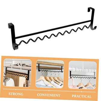 1pc Versatile Bedside Hanging Rack For Dorm Rooms, Stylish Headboard Hook Organizer For Coats, Towels, And Clothes, Perfect For Bunk Beds And Home Decor, Ideal For Small Spaces, Modern Design In Black And White, Enhance Your Room's Functionality And Aesthetic With This Essential Accessory