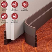 Under Door Draft Stopper[Length 1m, Width 50mm], Adjustable Door Sweep Anti-Collision Strong Adhesive Weather Stripping Tape Soundproof Draught Stoppers
