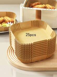 25/50/100件一次性空气炸锅、纸炸锅、纸篮、烤盘、烤箱配件、烘焙工具、厨房小工具、厨房配件，可用于万圣节、圣诞节配件