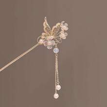 1pc Chinese Style Butterfly Elegant Hanfu Hair Accessory, High-End Retro Hairpin For Women, Bun Extension, Pins For Hair