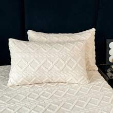 Set de lenjerie de pat din catifea, 3 buc., toamnă/iarnă, nou, moale și confortabil, cald și respirabil, instantaneu cald, husă de protecție anti-praf, set de cearșafuri cu elastic antiderapante, potrivit pentru dormitor, cameră de oaspeți, hotel. 1 cearșaf cu elastic + 2 fețe de pernă, inserția de pernă nu este inclusă. Potrivit ca și cadou de casă nouă pentru părinți, familie și prieteni sau ca și cadou textile pentru casă.