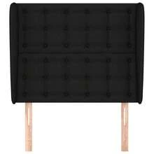 vidaXL Kopfteil mit Ohren Schwarz 93x23x118/128 cm Stoff