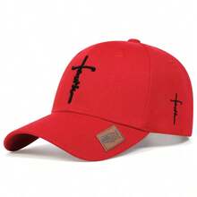 1pc Women's Faith Letter Embroidered Baseball Cap With Cross Pattern, Adjustable Sun Protection Casual Hat For Spring, Autumn, Travel, Beach