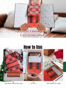 Libreta de tarjetas de regalo con diseño de cascada hecha a mano, tarjeta de regalo de cumpleaños con diseño de cascada para mujeres y hombres, libreta de tarjetas de Navidad, diseño desplegable de libro de tarjetas de regalo, libreta de tarjetas de regalo de mensaje DIY, regalos navideños.