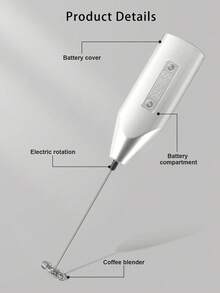 AOYI Electric Milk Frother Mixer, Small Handheld Mixer, Coffee Stirring Rod, Handheld Egg Beater, Suitable For Latte, Cappuccino, Hot Chocolate, Juice, Soup, Smoothie, Puree, Baby Food, Milkshake, Home Baking (AA Batteries Not Included) - Multicolor - View 5
