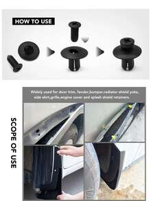 50/100 piezas de tornillos de expansión de plástico universales para automóviles, hebillas, remaches de plástico, sujetadores para parachoques duraderos, clips de coche, guardabarros, tornillos de instalación rápida, tuercas industriales, cubiertas de rosca completa para uso interno/externo/equipaje/maletero