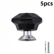 5 piezas Tiradores de cajón acrílicos transparentes medianos - Manijas de gabinete y armario redondas, incluye tornillos de montaje