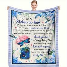 To My Sister,Super Soft Flannel Printed Blanket,As Birthday Gifts, Family, Wedding, Souvenir Blankets, Polyester Blankets Suitable For All Seasons, Washable, Machine Washable, Lightweight, Breathable, Comfortable, Warm, Unique, 280gsm For Him, Her Personalized Ideal Gifts For Her,Perfect Nap, Camping, Travel, Home, Daily Life, Office Decoration, Birthday, Anniversary, Valentine's Day, Thanksgiving, Christmas, Halloween, Wedding, New Year Gifts ,Sofa,Bed,Car,Bedroom,Living Room,Office,  Outdoor Camping, Beach,Wall Decoration - 多色10 - 查看 4