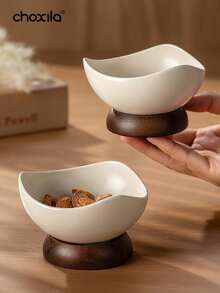 choxila 1个复古水果碗，带坚固木质底座 - 可重复使用的多功能甜点碗，适用于家庭和餐厅，仅限手洗，创意水果零食杯，新奇餐具，纹理表面 | 厨房装饰 | 斋月礼物 - 甜點杯 - 查看 3
