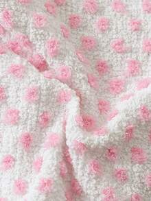 女士可爱毛绒露背系带比基尼套装，白色带粉色波点泳装度假装 - 白色 - 查看 6