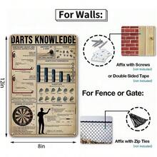Darts Knowledge Metal Tin Sign - Dart Board Accessories, Dart Poster For Boys Room Wall Decor, Gifts For Boys And Darts Lovers, 8 X 12 Inch - 1 - Xem 3