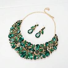3PC Fashion Bride Fashion Heavy Craft Luxury Banquet Party Daily Elegant Women's Exquisite Jewelry Set - 10-2280 Màu tím - Xem 5