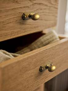 2/6 件装古董椭圆形橱柜把手，带背板，锌合金 1.4 英寸直径抽屉把手 - 銅色 - 查看 4