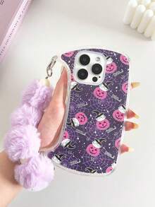 حافظة هاتف مقاومة للصدمات مطبوعة بألوان الهالوين مع سلسلة معلقة، متوافقة مع أجهزة 14/14 برو ماكس، 13/13 برو/13 برو ماكس، 11/11 برو ماكس، 12/12 برو، 12 برو ماكس، XR، 15/15 برو ماكس، 16/16 برو ماكس، 17/17 برو، 17 إير، 17 برو ماكس