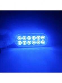 1par Lateral Faro Led Barra Estrobo Escolta Patrulla Auto - Azul - Ver 1