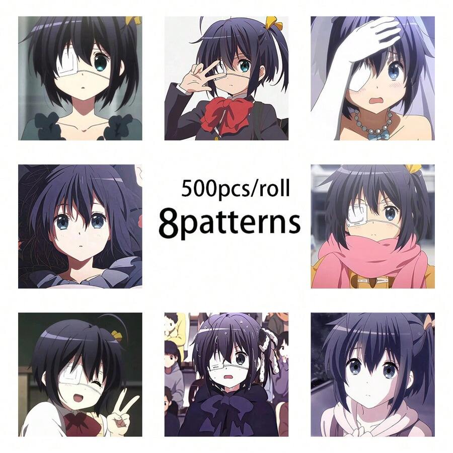 500 miếng dán hình nhân vật hoạt hình Takanashi Rikka với 8 mẫu, có thể dùng để trang trí nhiều loại như máy tính để bàn, máy tính bảng và chai nước. - Nhiều màu - Xem 1