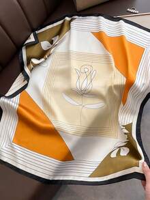 1pc Bandana With Line Cashew Geometric Print, Suitable For Daily Use As Hair Scarf, Neck Scarf, Or Headband - Multicolor - View 6