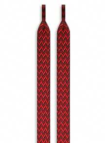 New Skateboard Shoes Contrast Color Wavy Shoelaces, Flat Widened Polyester Shoelaces, Colorful Wavy Pattern Shoelaces