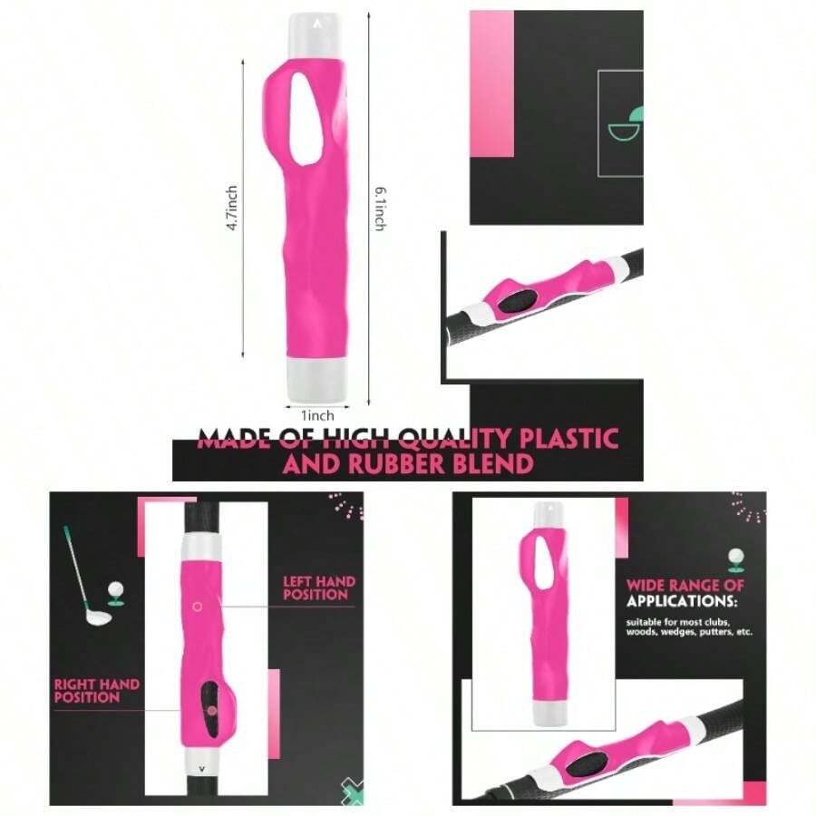 Grip Trainer, Training Aid, Swing Trainer Club Grips Accessories Right Handed Club Grip Equipment To Help Correct Hand Position - Pink - View 1