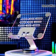 Acrylic Tablet Stand | 360-Degree Rotatable & Foldable | Desktop Holder For IPad And Smartphones | Clear, Sleek Design With Metal Accents | Ideal For Live Streaming And Internet-Famous Classes | Sturdy Base For Home Office Use, Desktop Gadget Holder | Modern Tablet Stand | Acrylic Construction, Tablet Holder Stand